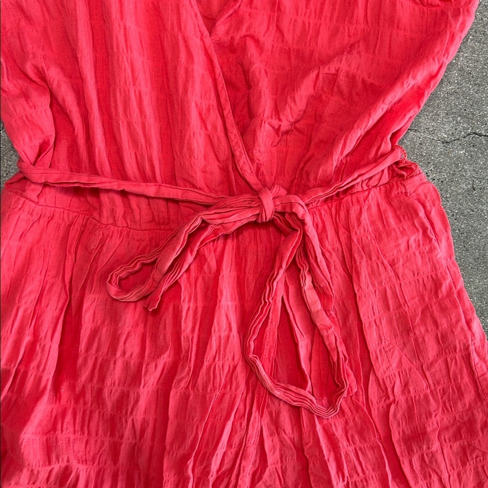 a new day Girls' Coral Red Wrap Dress with Tie Waist - Picture 3 of 9